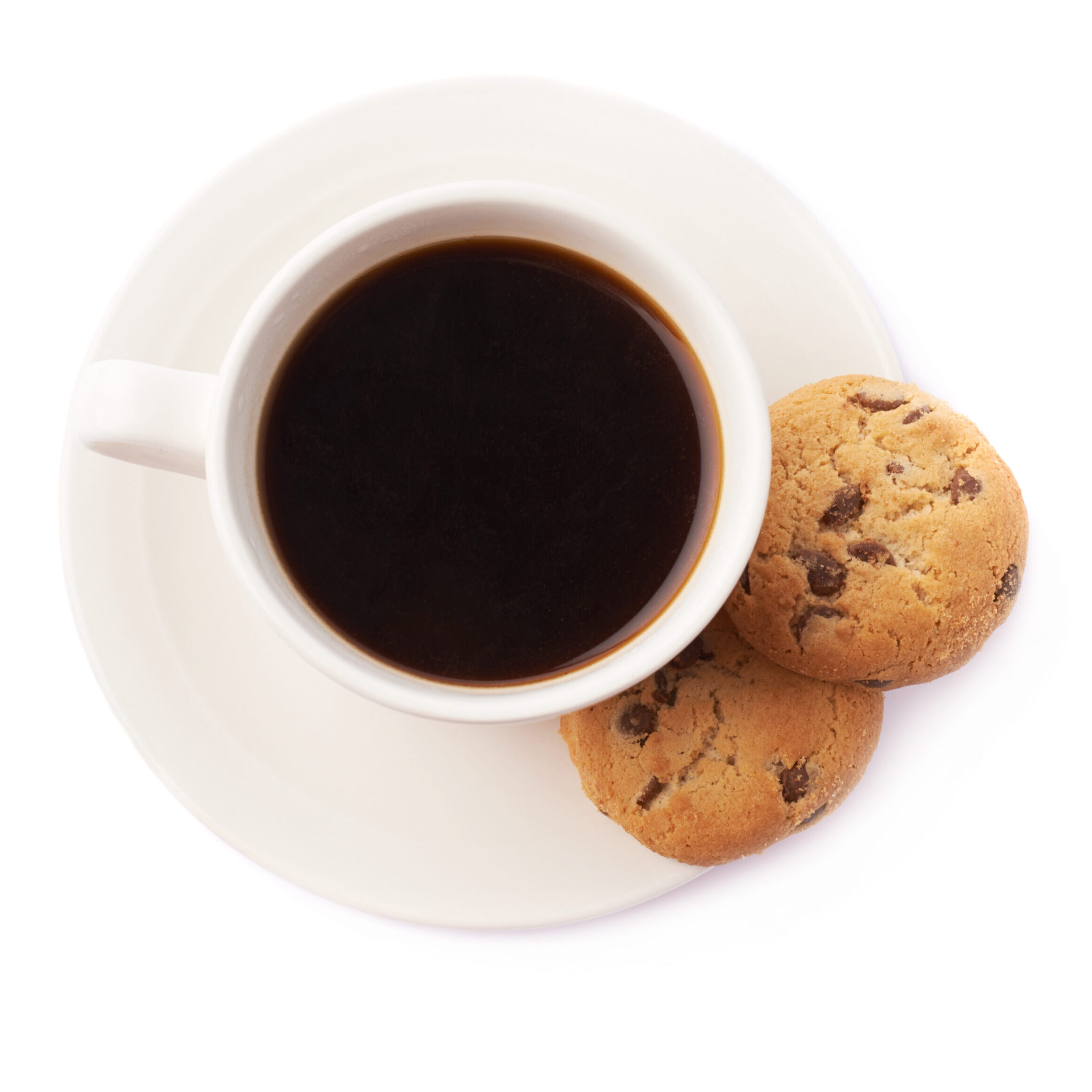Cup,Of,Coffee,And,Cookies,Composition,Isolated,Over,The,White